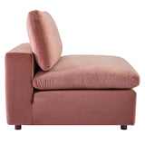 Commix Down Filled Overstuffed Performance Velvet Armless Chair by Lefancy