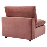 Commix Down Filled Overstuffed Performance Velvet Armless Chair by Lefancy