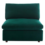 Commix Down Filled Overstuffed Performance Velvet Armless Chair by Lefancy