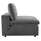 Commix Down Filled Overstuffed Performance Velvet Armless Chair by Lefancy