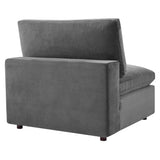 Commix Down Filled Overstuffed Performance Velvet Armless Chair by Lefancy