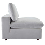 Commix Down Filled Overstuffed Performance Velvet Armless Chair by Lefancy