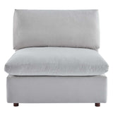 Commix Down Filled Overstuffed Performance Velvet Armless Chair by Lefancy