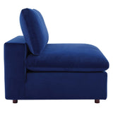 Commix Down Filled Overstuffed Performance Velvet Armless Chair by Lefancy