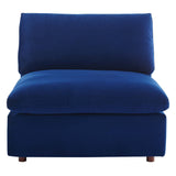 Commix Down Filled Overstuffed Performance Velvet Armless Chair by Lefancy