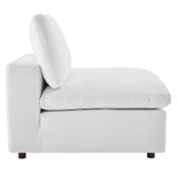 Commix Down Filled Overstuffed Performance Velvet Armless Chair by Lefancy