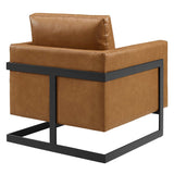 Posse Vegan Leather Accent Chair by Lefancy