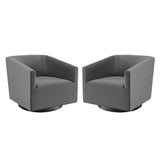 Twist Performance Velvet Swivel Chair Set of 2 by Lefancy