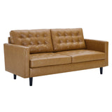 Exalt Tufted Vegan Leather Sofa by Lefancy