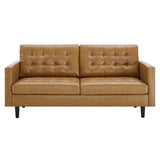 Exalt Tufted Vegan Leather Sofa by Lefancy