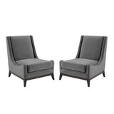Confident Upholstered Performance Velvet Lounge Chair Set of 2 by Lefancy