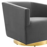 Twist Accent Lounge Performance Velvet Swivel Chair by Lefancy