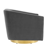 Twist Accent Lounge Performance Velvet Swivel Chair by Lefancy