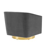 Twist Accent Lounge Performance Velvet Swivel Chair by Lefancy