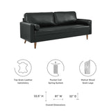 Valour 81" Leather Sofa by Lefancy