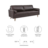 Valour 81" Leather Sofa by Lefancy