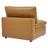 Commix Down Filled Overstuffed Vegan Leather Armless Chair by Lefancy