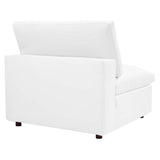 Commix Down Filled Overstuffed Vegan Leather Armless Chair by Lefancy
