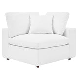 Commix Down Filled Overstuffed Vegan Leather Corner Chair by Lefancy