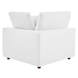 Commix Down Filled Overstuffed Vegan Leather Corner Chair by Lefancy