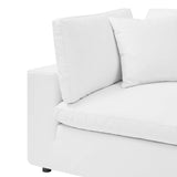 Commix Down Filled Overstuffed Vegan Leather Corner Chair by Lefancy