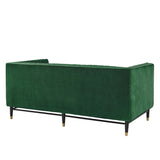 Devote Channel Tufted Performance Velvet Loveseat by Lefancy