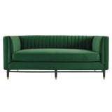 Devote Channel Tufted Performance Velvet Loveseat by Lefancy