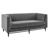Devote Channel Tufted Performance Velvet Loveseat by Lefancy