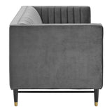 Devote Channel Tufted Performance Velvet Loveseat by Lefancy