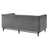 Devote Channel Tufted Performance Velvet Loveseat by Lefancy
