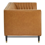 Devote Channel Tufted Vegan Leather Loveseat by Lefancy