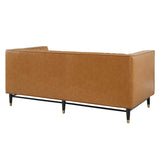 Devote Channel Tufted Vegan Leather Loveseat by Lefancy