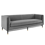 Devote Channel Tufted Performance Velvet Sofa by Lefancy