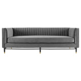 Devote Channel Tufted Performance Velvet Sofa by Lefancy