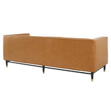 Devote Channel Tufted Vegan Leather Sofa by Lefancy