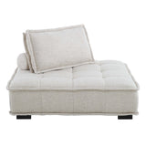 Saunter Tufted Fabric Armless Chair by Lefancy