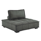 Saunter Tufted Fabric Armless Chair by Lefancy