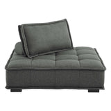 Saunter Tufted Fabric Armless Chair by Lefancy