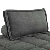 Saunter Tufted Fabric Armless Chair by Lefancy
