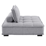 Saunter Tufted Fabric Armless Chair by Lefancy