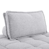 Saunter Tufted Fabric Armless Chair by Lefancy