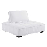 Saunter Tufted Fabric Armless Chair by Lefancy