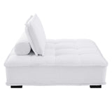 Saunter Tufted Fabric Armless Chair by Lefancy