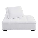 Saunter Tufted Fabric Armless Chair by Lefancy