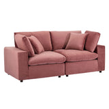Commix Down Filled Overstuffed Performance Velvet Loveseat by Lefancy