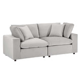 Commix Down Filled Overstuffed Performance Velvet Loveseat by Lefancy