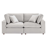 Commix Down Filled Overstuffed Performance Velvet Loveseat by Lefancy