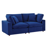 Commix Down Filled Overstuffed Performance Velvet Loveseat by Lefancy