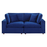 Commix Down Filled Overstuffed Performance Velvet Loveseat by Lefancy