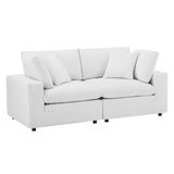 Commix Down Filled Overstuffed Performance Velvet Loveseat by Lefancy